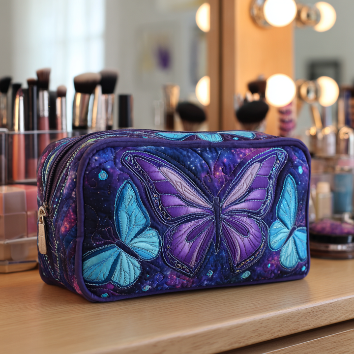 Bolsa de Maquillaje Acolchada Mariposa Pradera