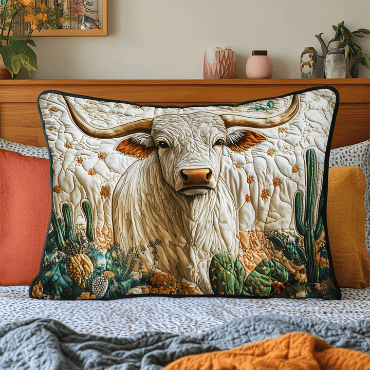 Funda de Almohada de Cactus Longhorn Acolchada