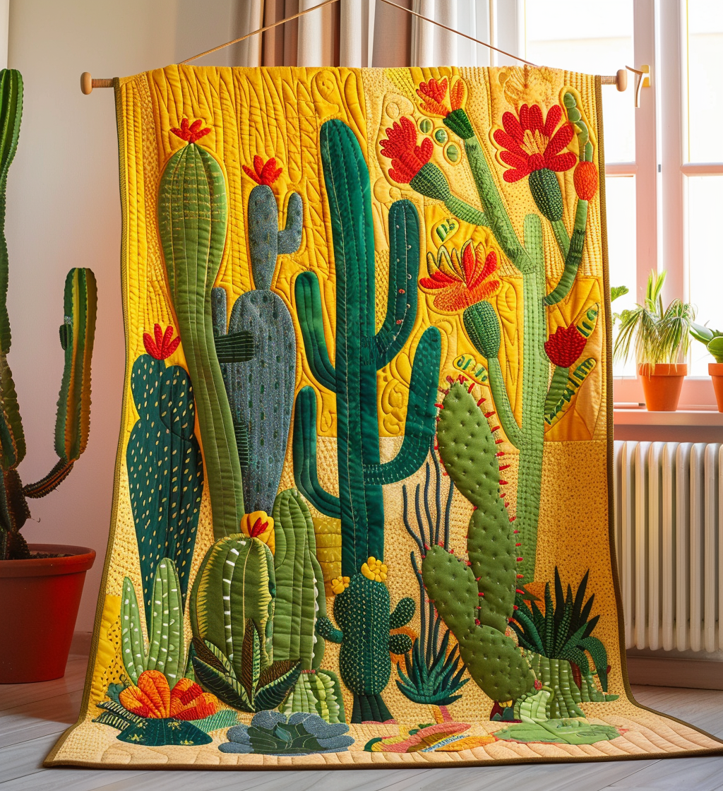 Manta Acolchada Cactus Sunburst
