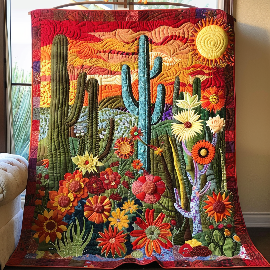 Manta Acolchada Cactus Sunrise