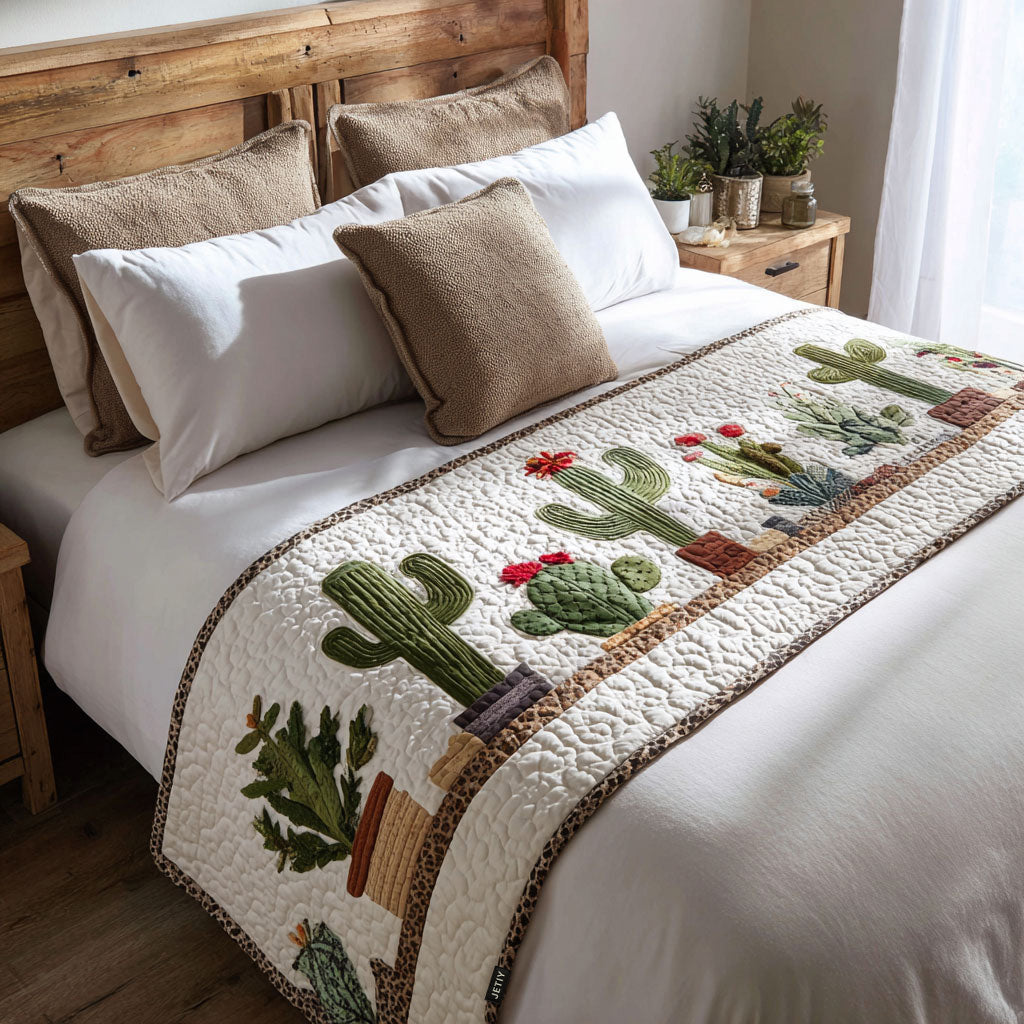 Caminito de Cama Acolchado Cactus