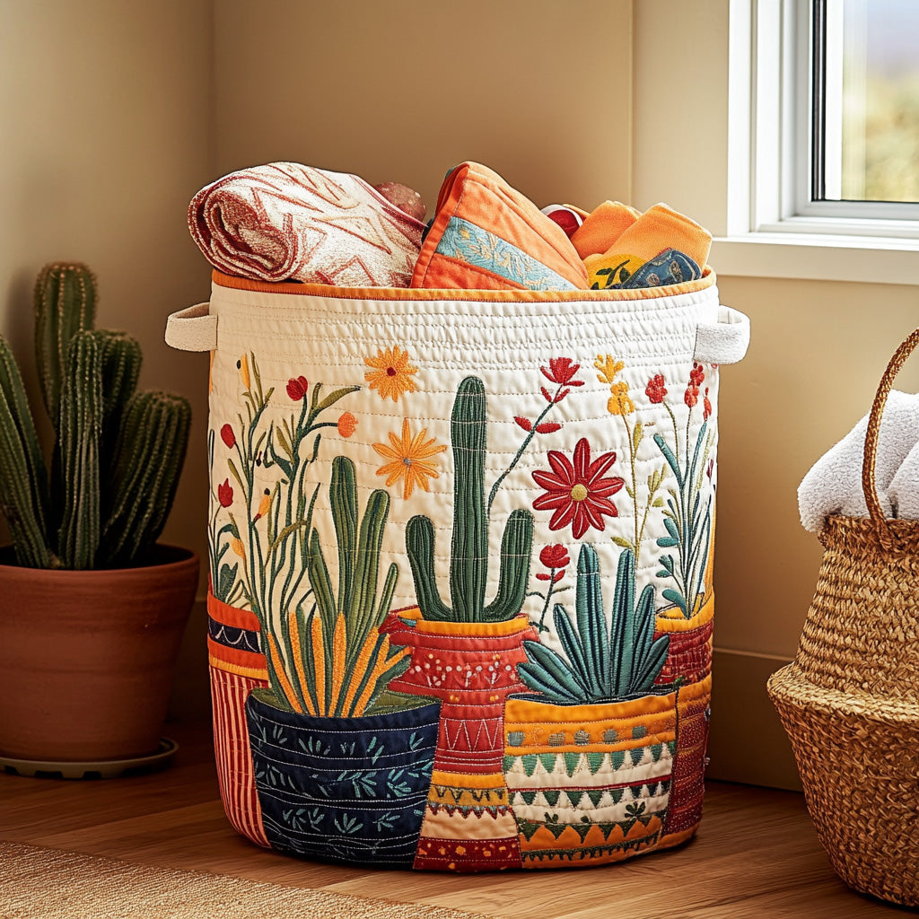 Cesta de Ropa Acolchada Cactus Sunset