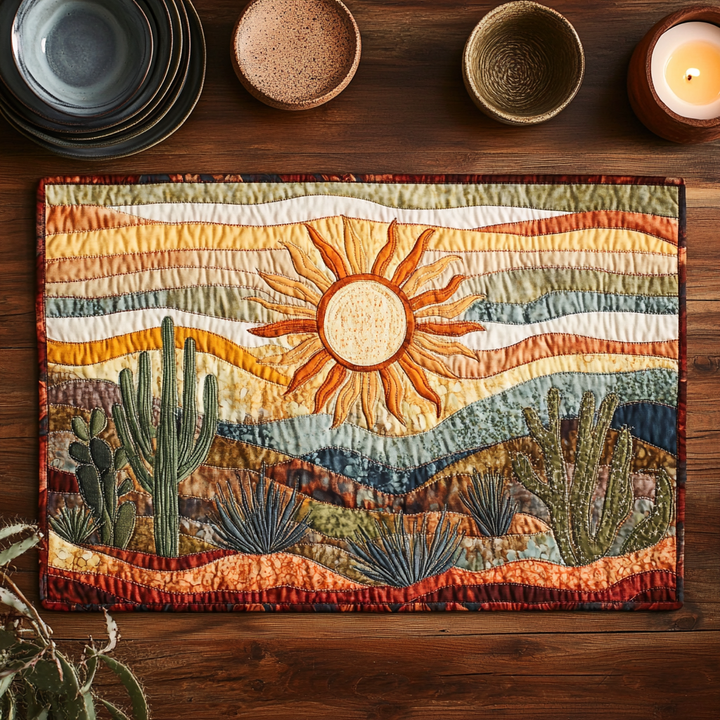 Mantel Individual Acolchado Cactus al Atardecer