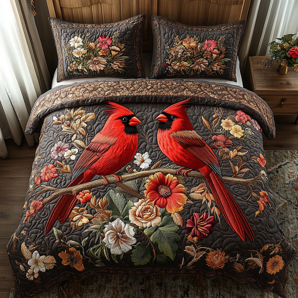 Conjunto de Ropa de Cama Acolchada Cardinal de 3 Piezas