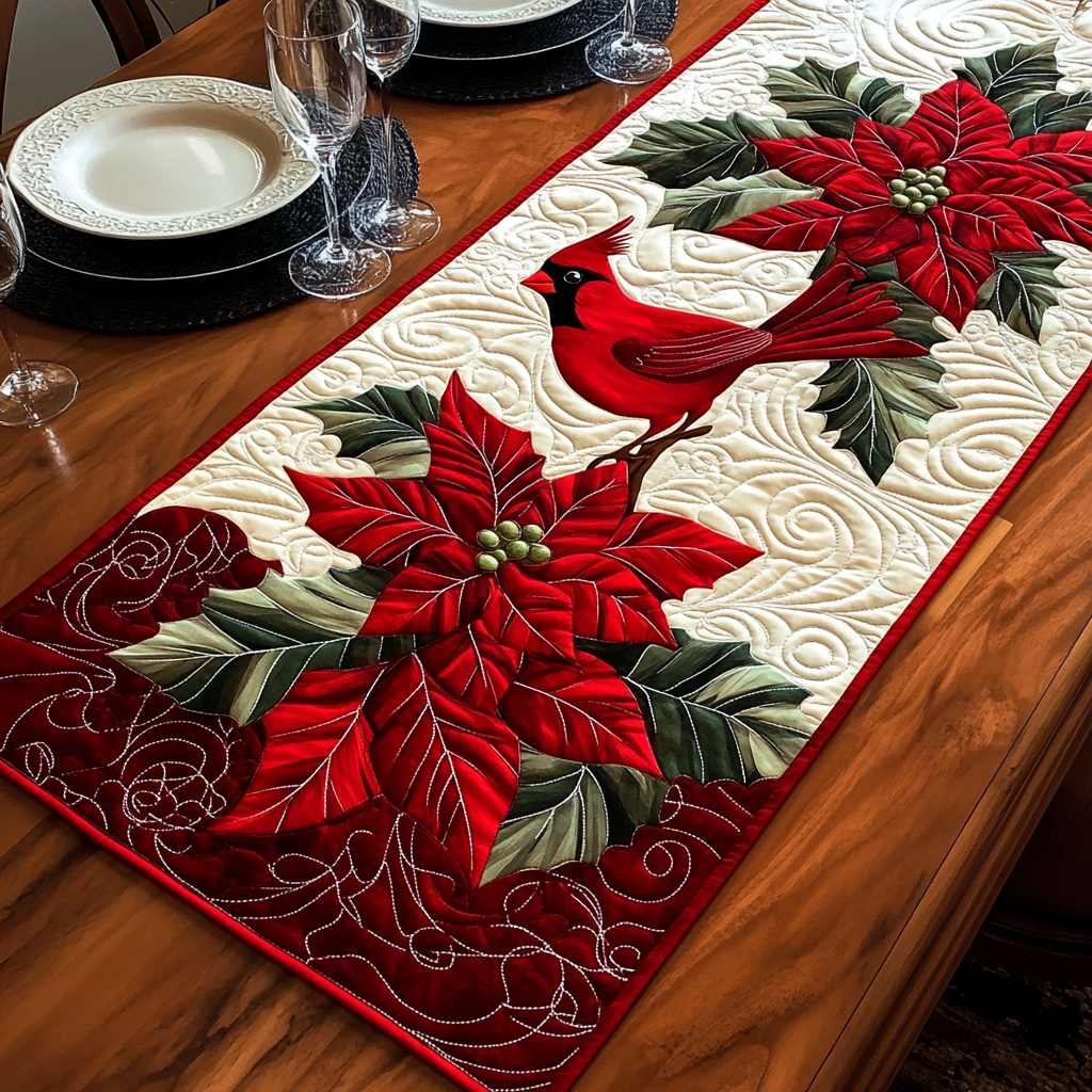Caminito de Mesa Acolchado Elegante Cardinal
