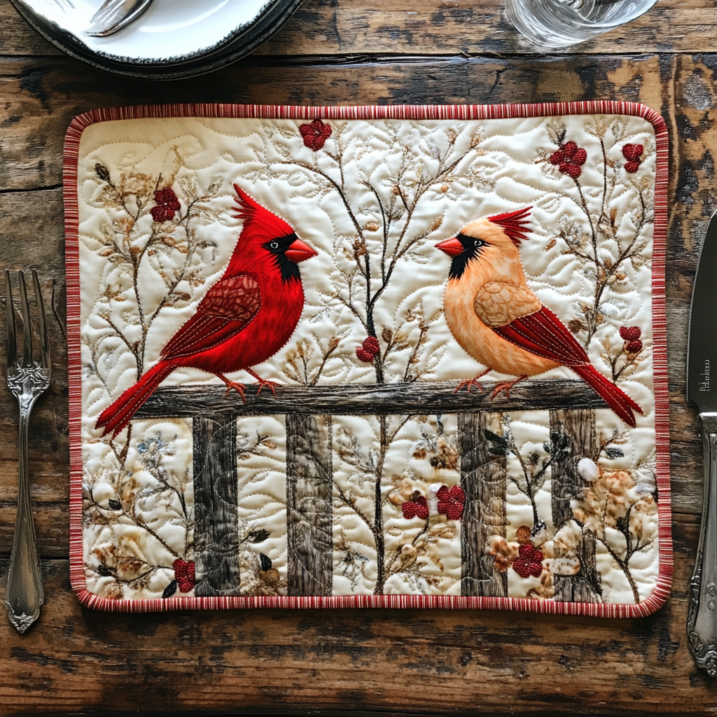Mantel Individual Acolchado Majestuosidad Cardinal