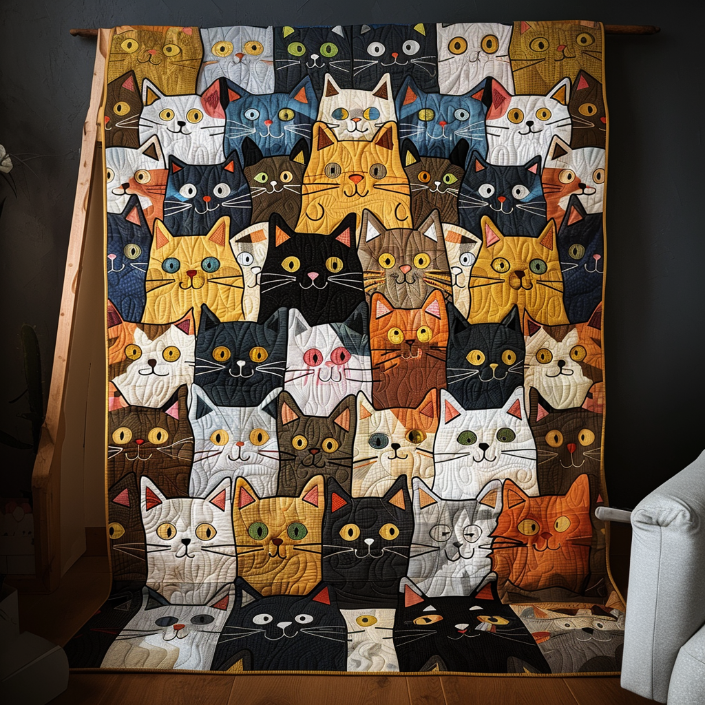 Manta Acolchada de Gato Multitud