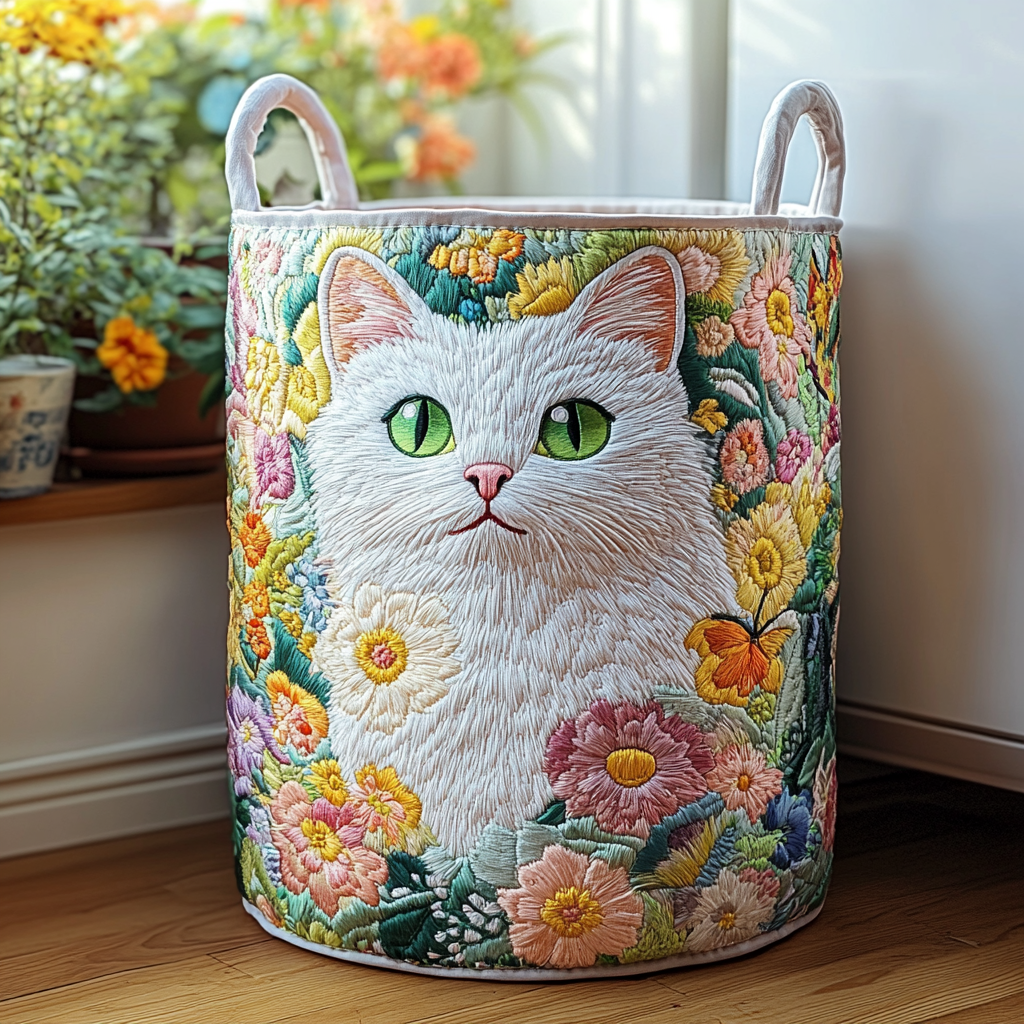 Cesta de Ropa Acolchada para Gatos