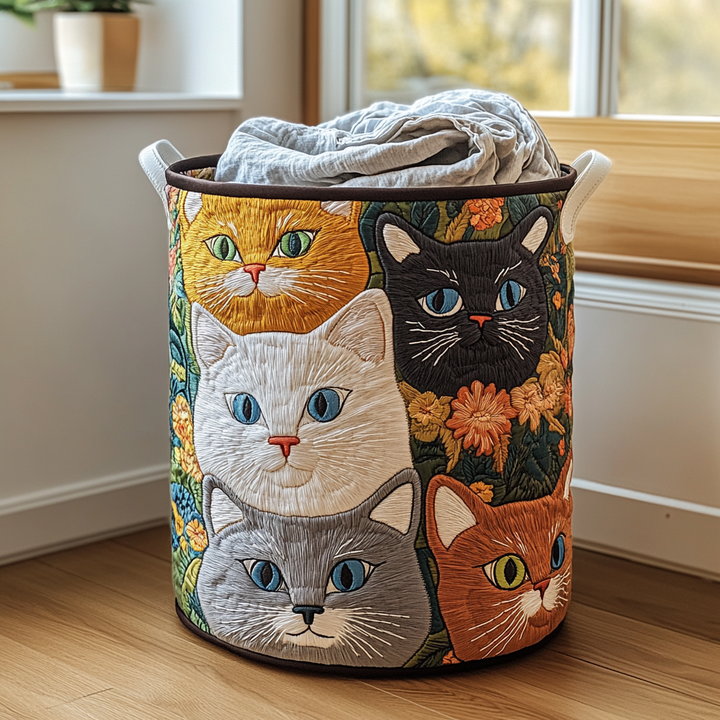 Cesta de Ropa Acolchada Cat Meadow
