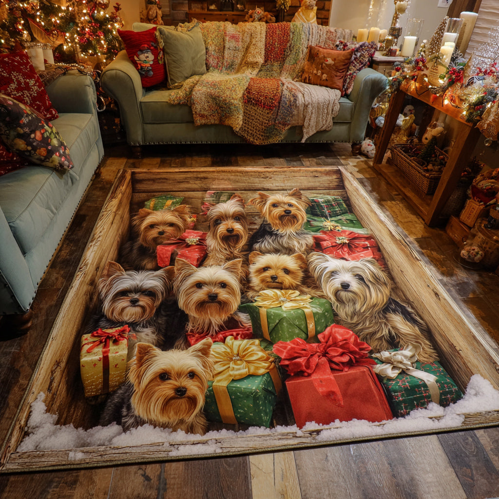 Alfombra de Área Yorkie de Celebración