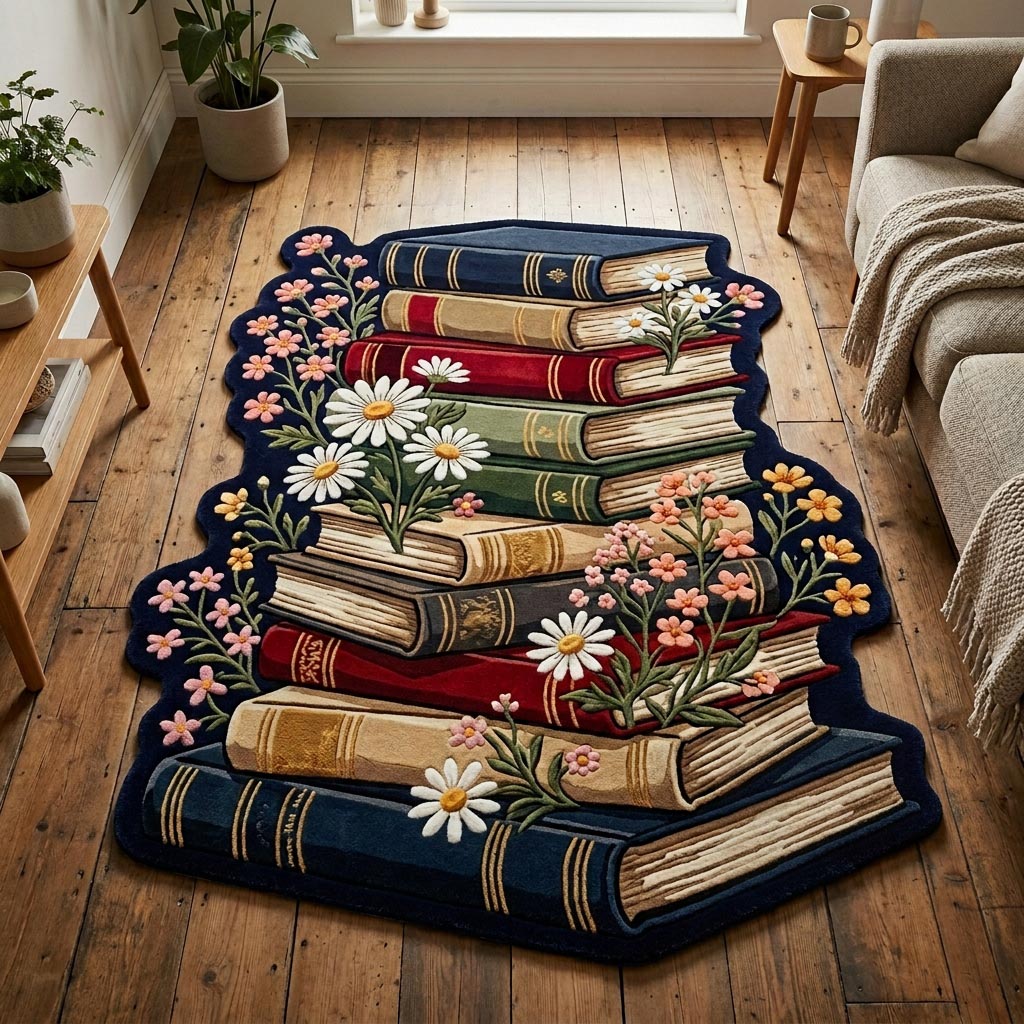 Alfombra de Área de Forma Personalizada Biblioteca Celestial