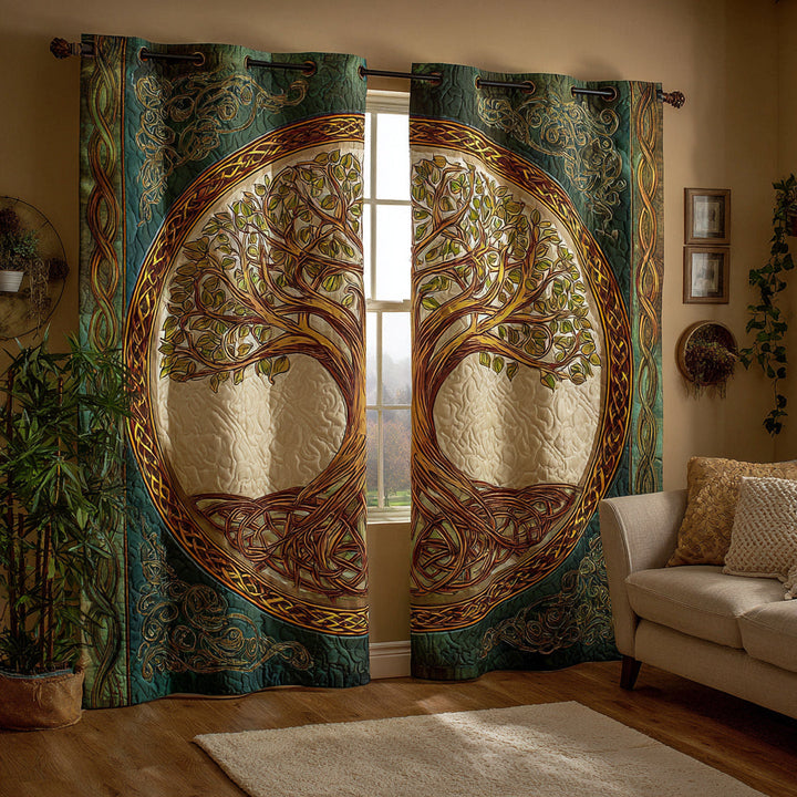 Cortinas Acolchadas del Árbol de la Vida Celta