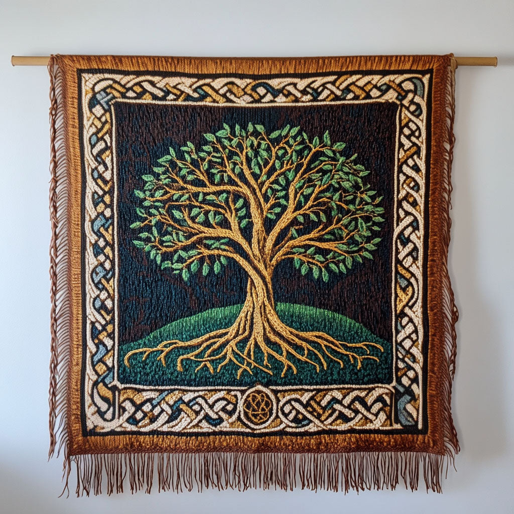 Manta Woven del Árbol de la Vida Celta