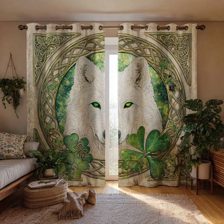 Cortinas Acolchadas del Guardián Lobo Celta