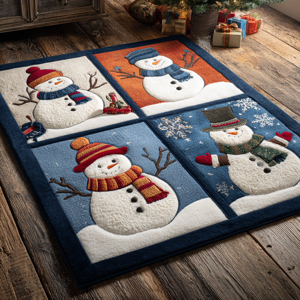 Alfombra de Área Checker Snowman Blocks