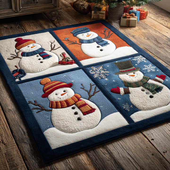 Alfombra de Área Checker Snowman Blocks