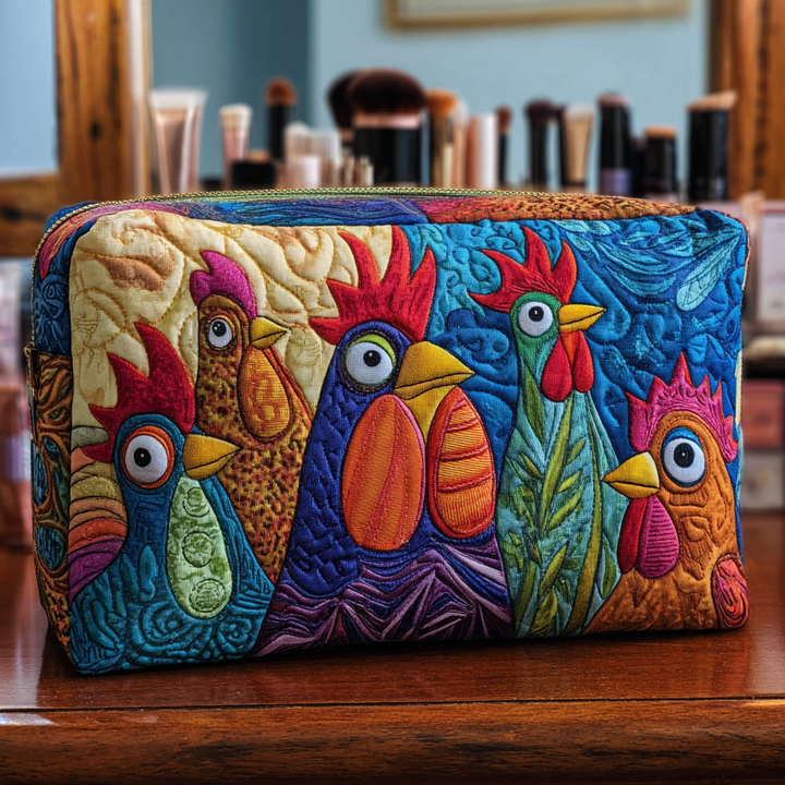 Bolsa de Maquillaje Acolchada de Pollo