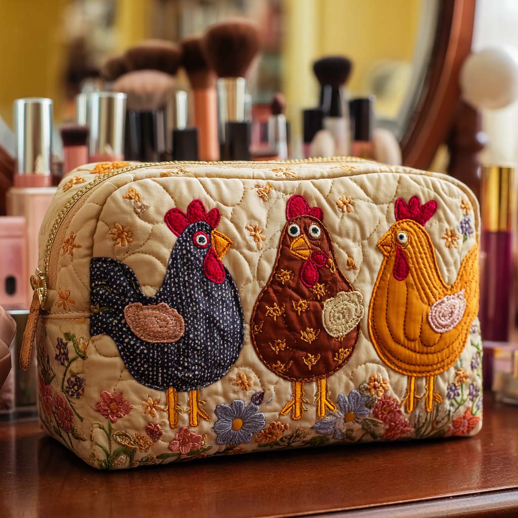 Bolsa de Maquillaje Acolchada Chicken Charm