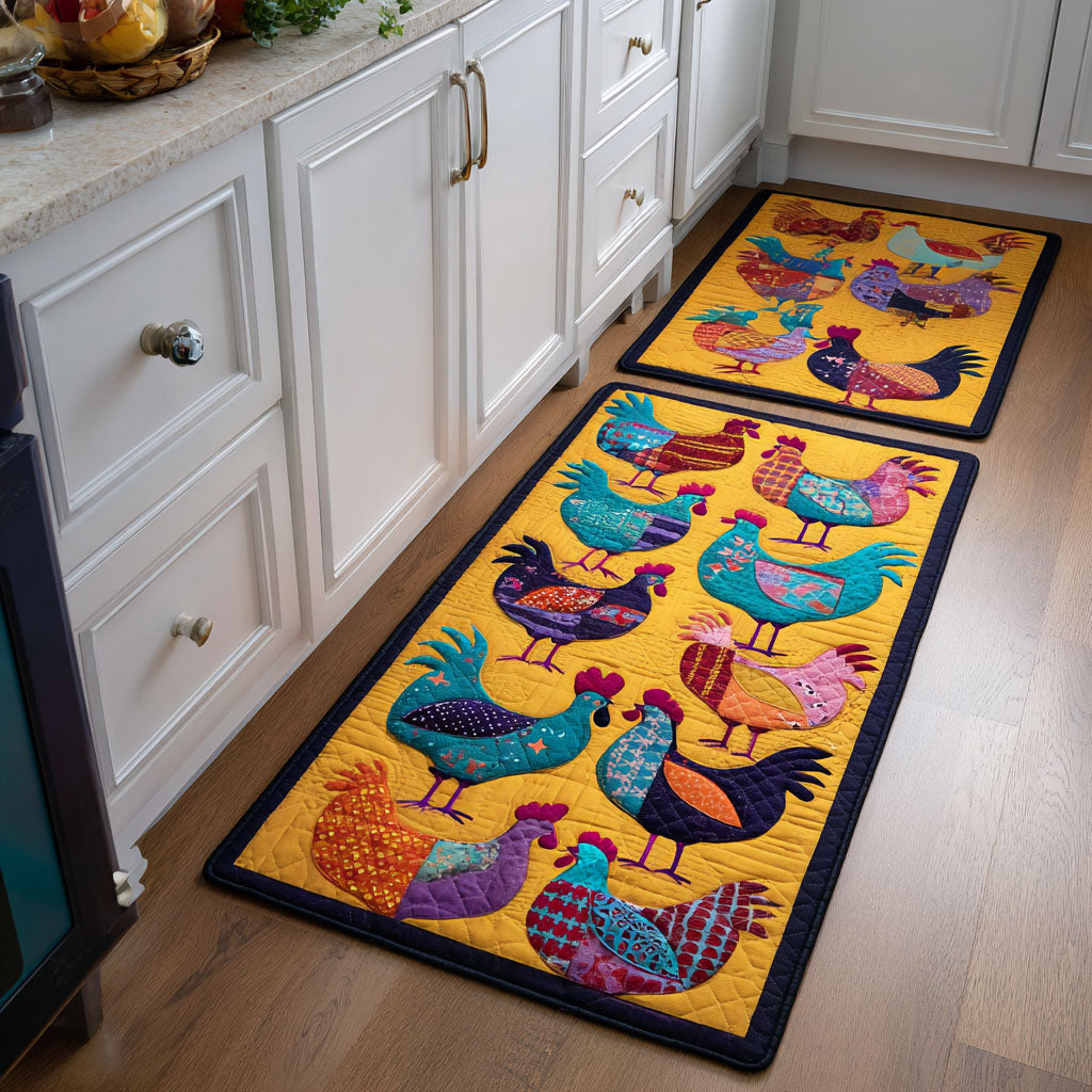 Alfombra de Área para Cocina Jardín de Pollos