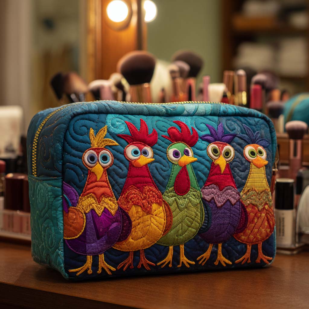 Bolsa de Maquillaje Acolchada Chicken Love