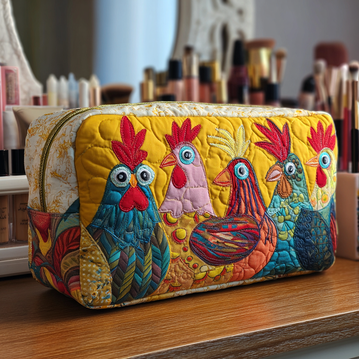 Bolsa de Maquillaje Acolchada de Pollo en el Prado