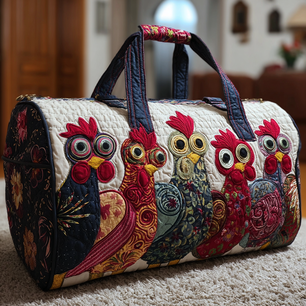 Bolsa de Viaje Acolchada con Diseño de Pollo