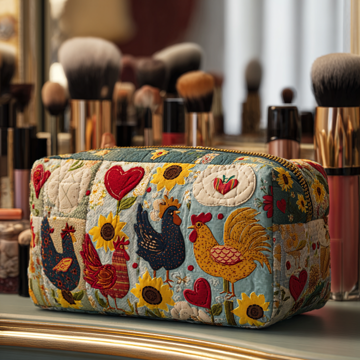 Bolso de Maquillaje Acolchado de Pollo