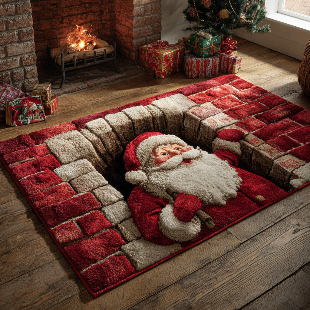 Alfombra de Área de Santa Claus en la Chimenea