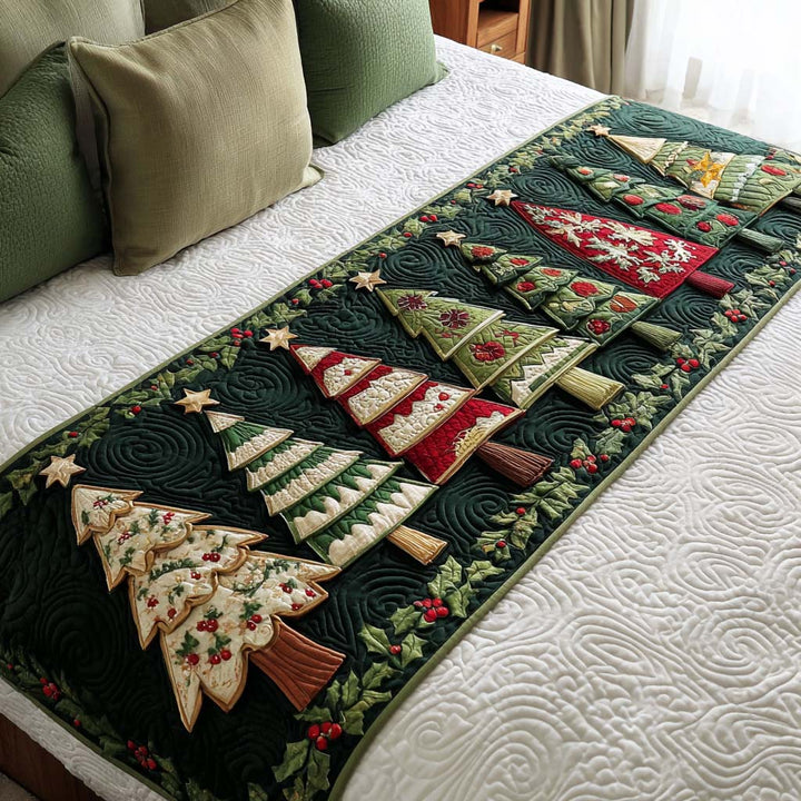 Caminito de Cama Acolchado Bosque Navideño