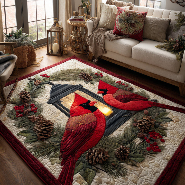 Alfombra mágica de cardenal navideño