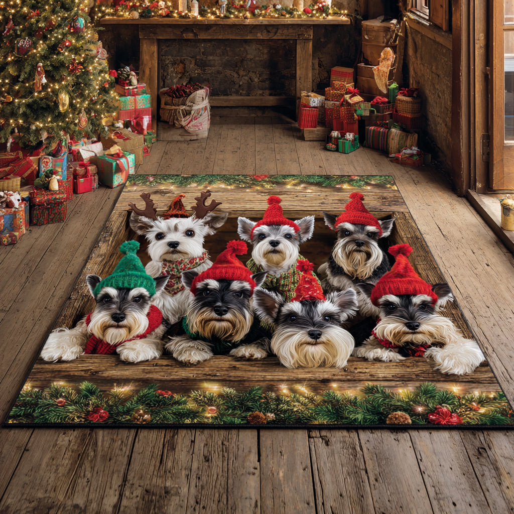 Alfombra de Área Schnauzer Navideño