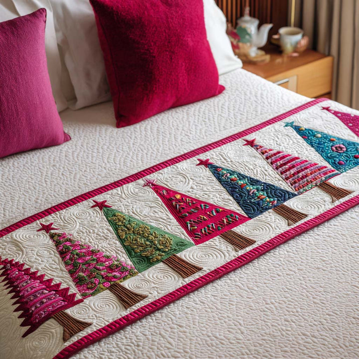 Caminito de Cama Acolchado de Árboles de Navidad