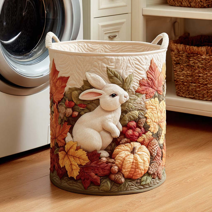 Cesta de Ropa Acolchada con Diseño de Conejito de Canela