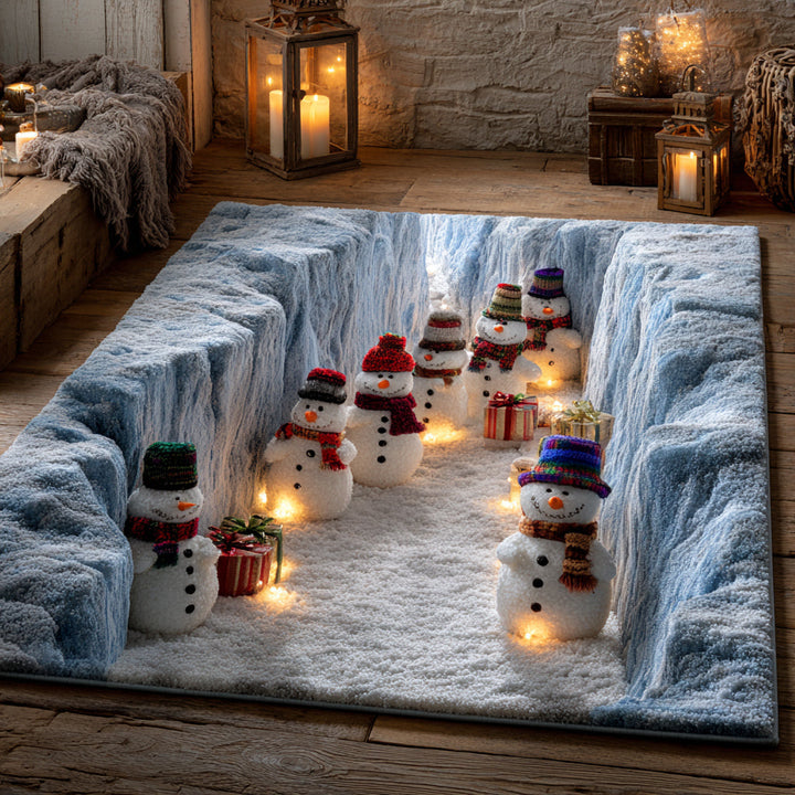 Alfombra de Área de Muñeco de Nieve en Acantilado