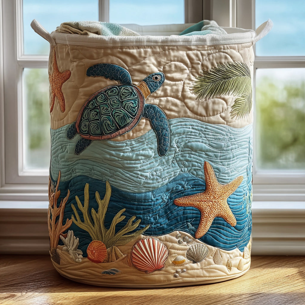 Cesta de Ropa Acolchada Coastal Harmony