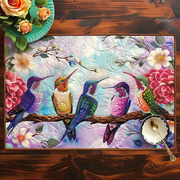 Placemats Acolchados de Celebración de Pájaros Coloridos