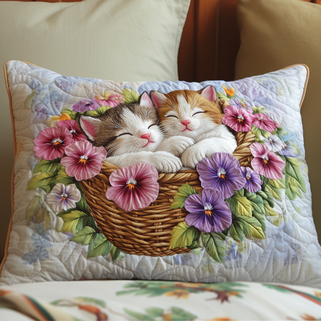 Funda de Almohada de Colchas de Gatitos Coloridos