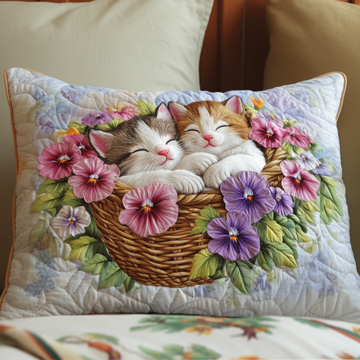 Funda de Almohada de Colchas de Gatitos Coloridos
