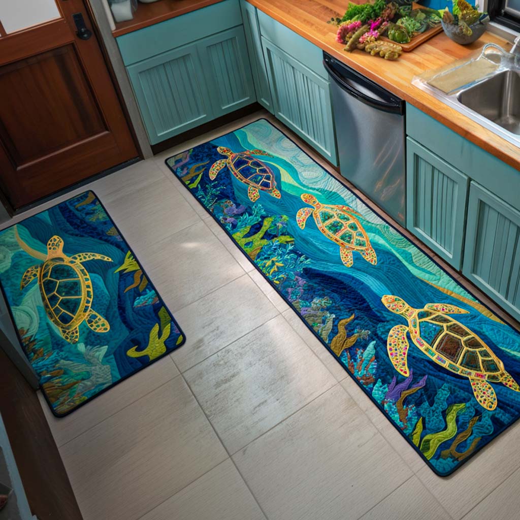 Alfombra de Área para Cocina de Arrecife de Coral