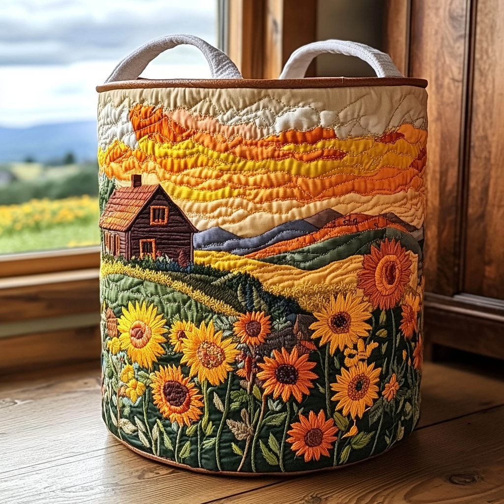 Cesta de Ropa Acolchada Country Sunrise