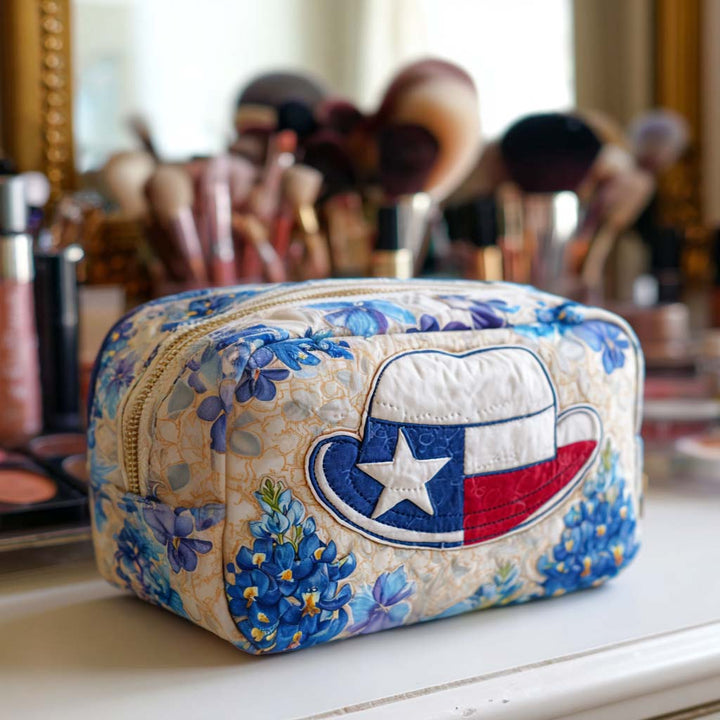 Bolsa de Maquillaje Acolchada con Diseño de Sombrero de Vaquero