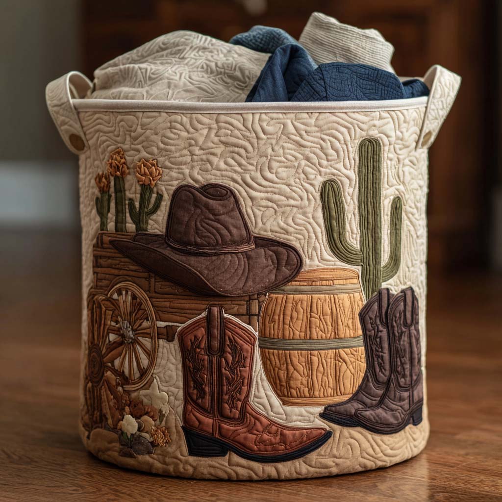 Cesta de Ropa Acolchada Cowboy Sunset