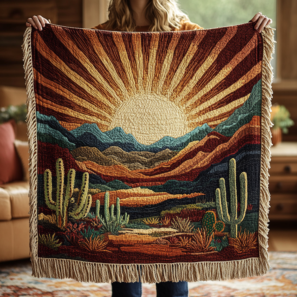 Manta Tejida Cozy Cactus