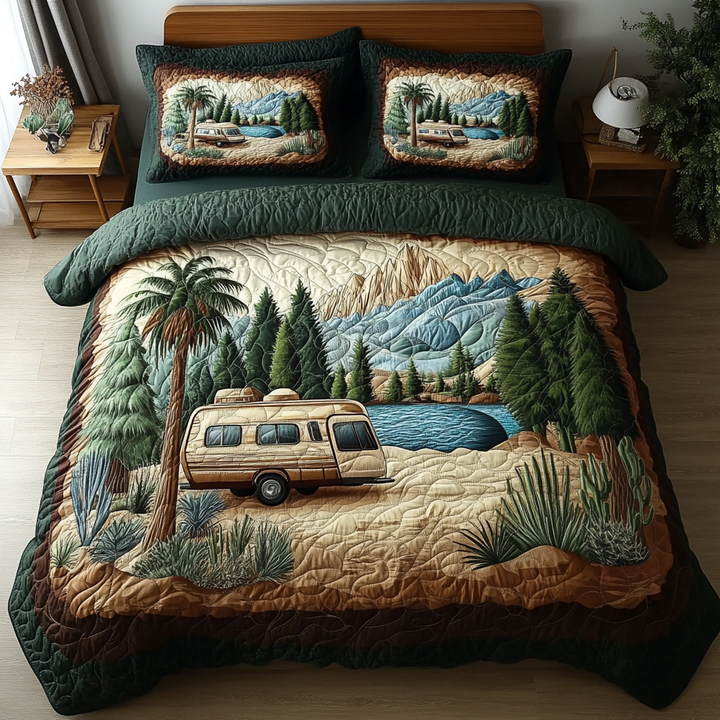 Juego de Ropa de Cama Acolchado de 3 Piezas Cozy Caravan