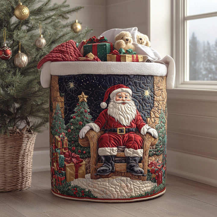 Cesta de Ropa Acolchada de Navidad