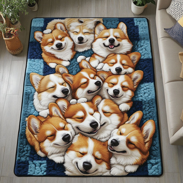 Alfombra de Área Corgi Acurrucado