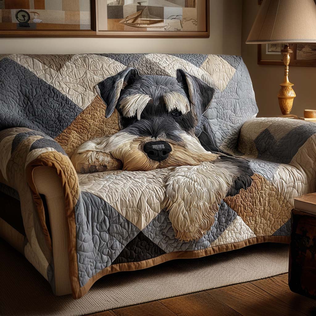 Funda de Sofá Acolchada para Schnauzer Acogedor