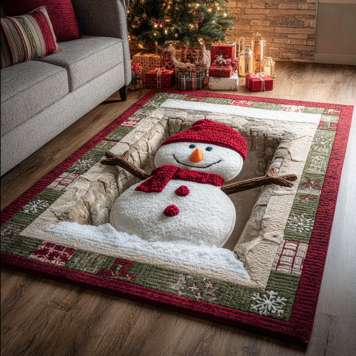 Alfombra de Área con Muñeco de Nieve Acogedor