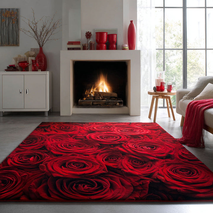 Alfombra de Área Crimson Bloom