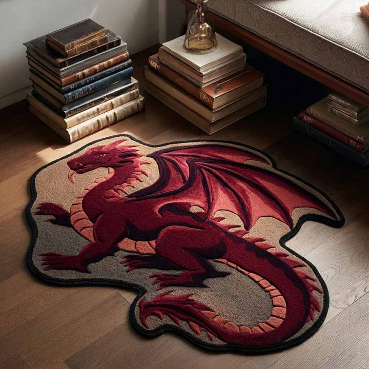 Alfombra de Área de Forma Personalizada Crimson Drake